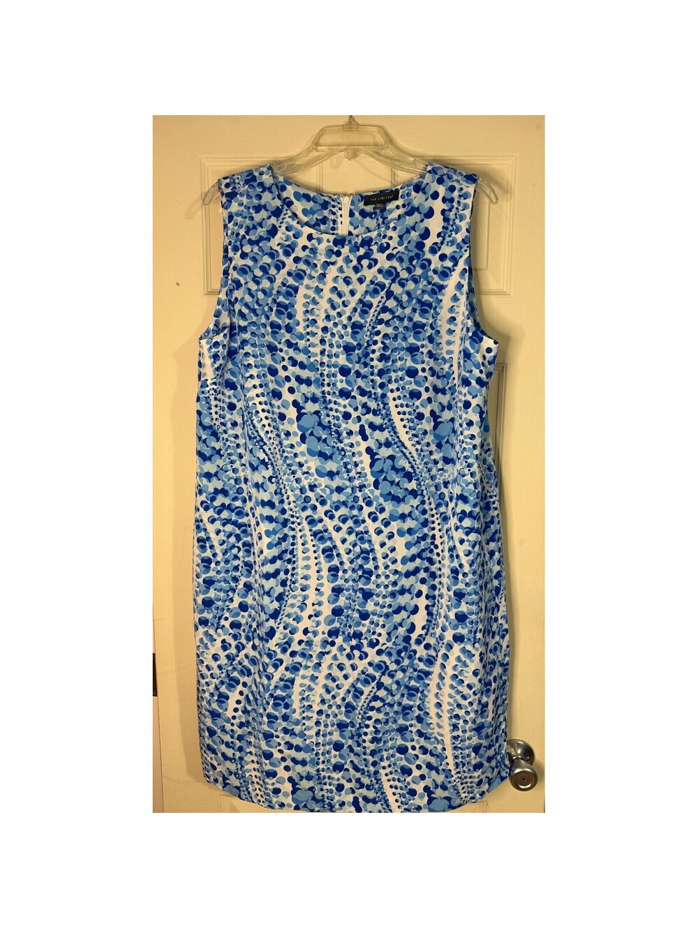 The Limited Blue Abstract Dot Shift Dress XL NWT Business Casual Sleeveless